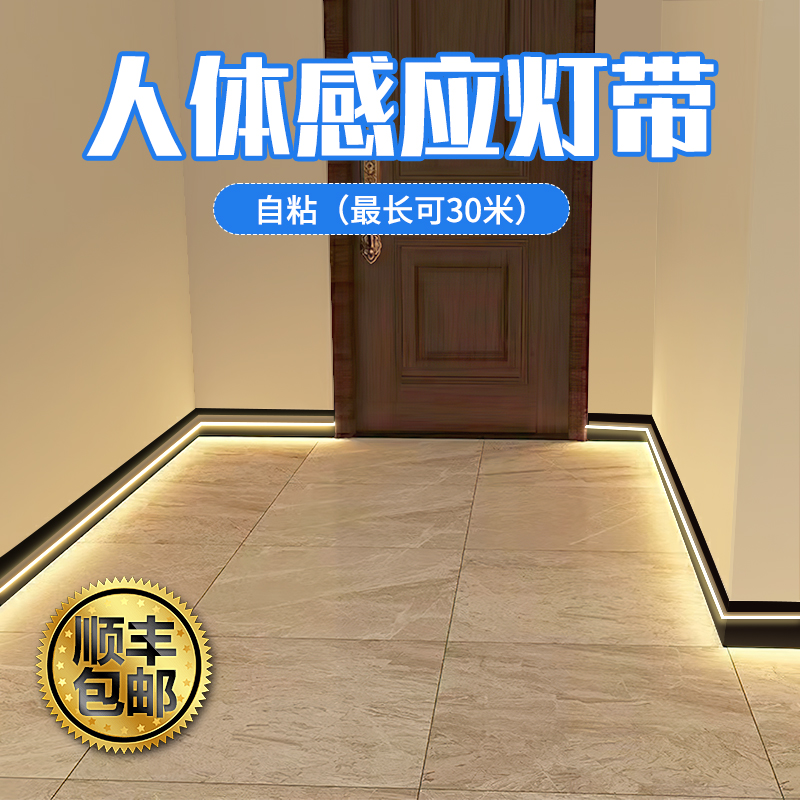 顺丰包邮+220v人体感应灯带