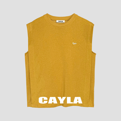 CAYLA莱赛尔亚麻侧边打褶背心
