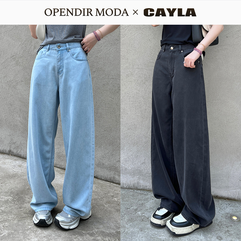 CAYLA、超薄天丝透气弯刀牛仔裤