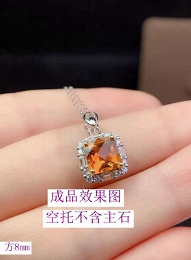 纯银方形时尚流行吊坠