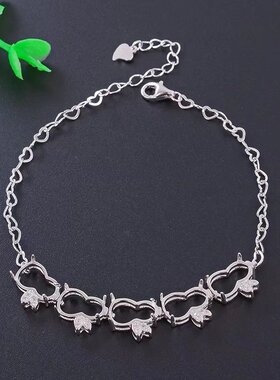 S925银葫芦手链空托尺