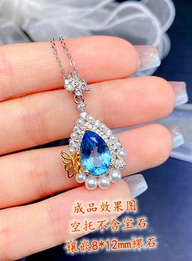 女纯银吊坠水滴款网红流行