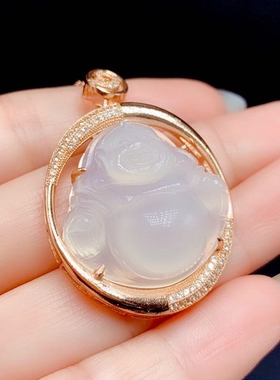 S925纯银佛公吊坠空托