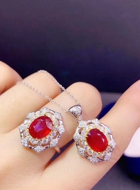 时尚风纯银戒指电镀吊坠