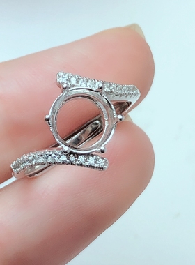 镶嵌莫桑钻碧玺水晶戒指空托