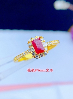 女纯银长方形戒指简约百搭