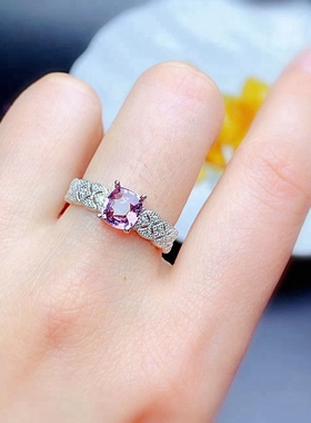 女纯银戒指空托可镶嵌碧玺尖晶