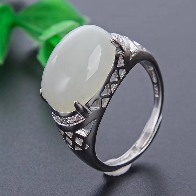 s925银女款椭圆形戒指戒指空托