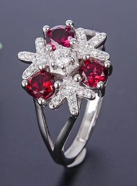 S925银戒托网红套装圆4*4diy