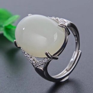 S925银女款椭圆戒指空托大尺寸14*19mm时尚简约百搭diy活口戒圈