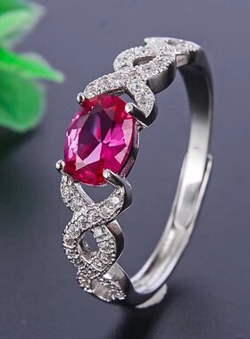 镶嵌翡翠蜜蜡红宝石戒指空托