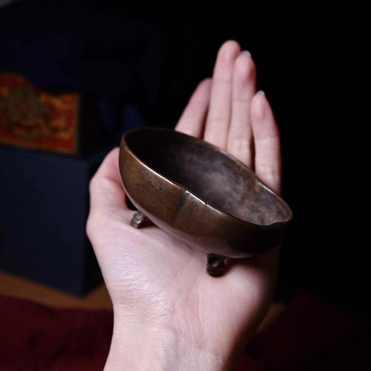 明代外密藏传尸陀林主老托甲托巴碗法器文玩居家供养摆件一图一物