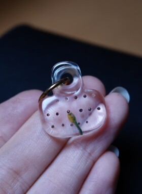 藏区透明料器咒点格桑花侧挂小元素文玩稀有念珠随身计数挂件配饰