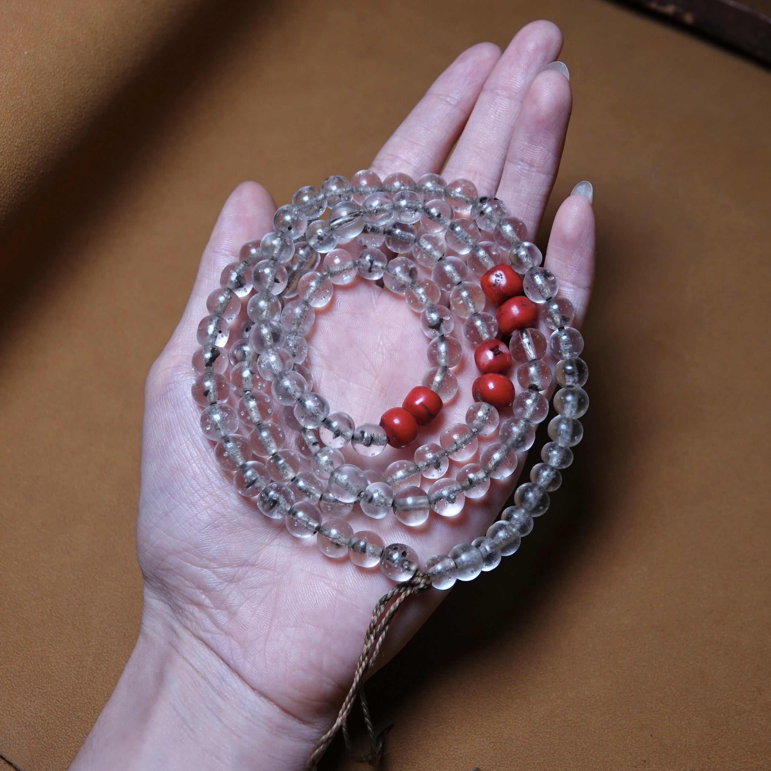 牧区原生态老琉璃佛珠全品文玩纯手工DIY随身念珠手串配饰