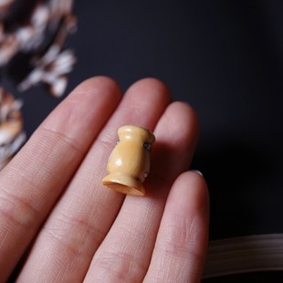 猛犸牙老高白银钉后补佛塔文玩纯手工DIY念珠束尾佛头三通配件