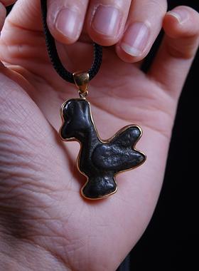 唃厮罗千年老天铁托甲包金吉祥鸟吊坠挂件大鹏金翅鸟项链随身吊饰