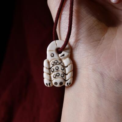 德巴燃匝蝎子藏式老高白猛犸牙文玩纯手工DIY念珠侧挂吊坠配饰