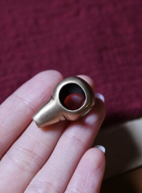 小年份老利马铜一体式佛头三通文玩天铁托甲佛珠束尾百搭一图一物