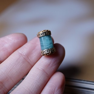 天然原矿绿石14k镶嵌孔道精品文玩纯手工念珠项链百搭一图一物