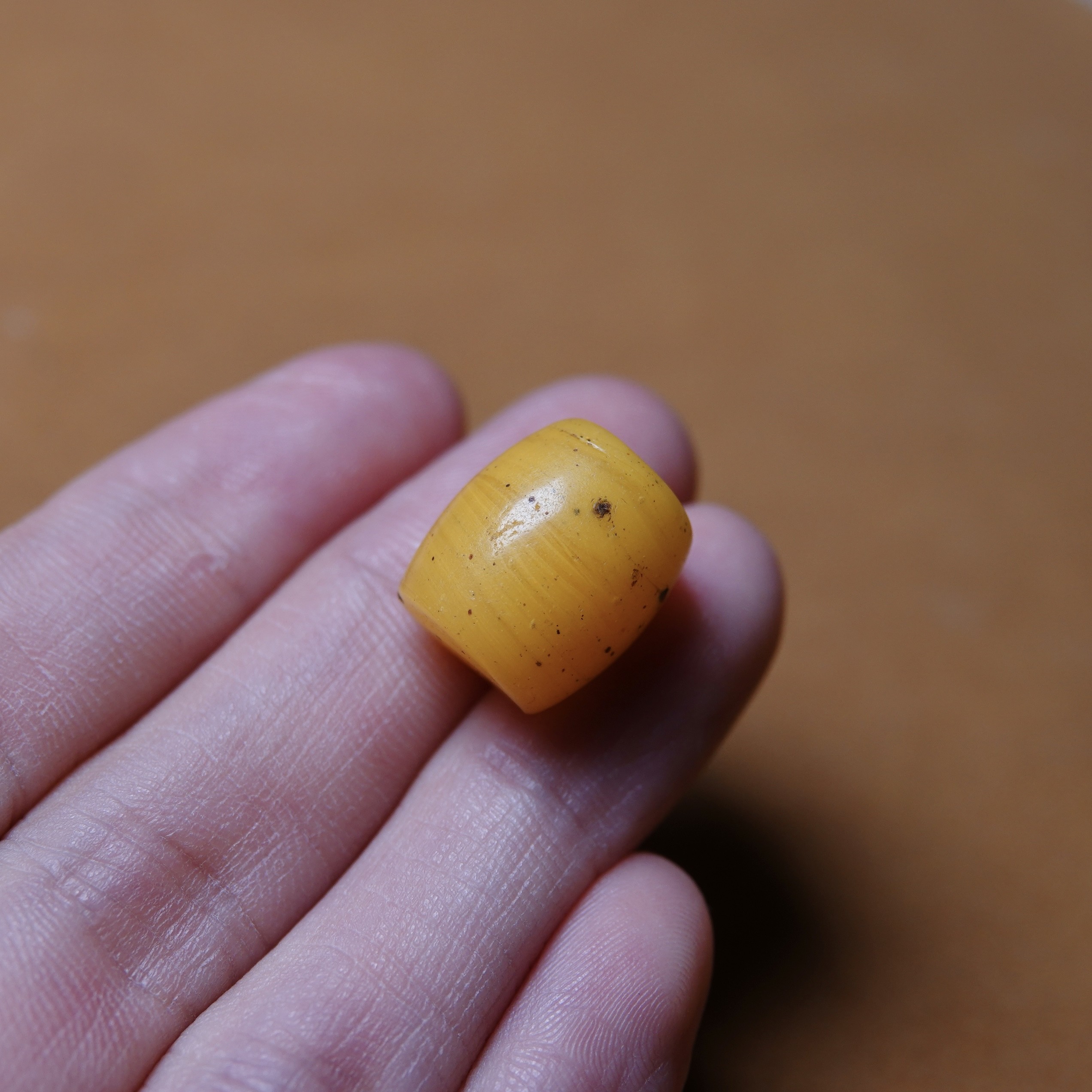 顶珠单珠原生态黄色老琉璃单珠文玩纯手工DIY念珠手串百搭配珠