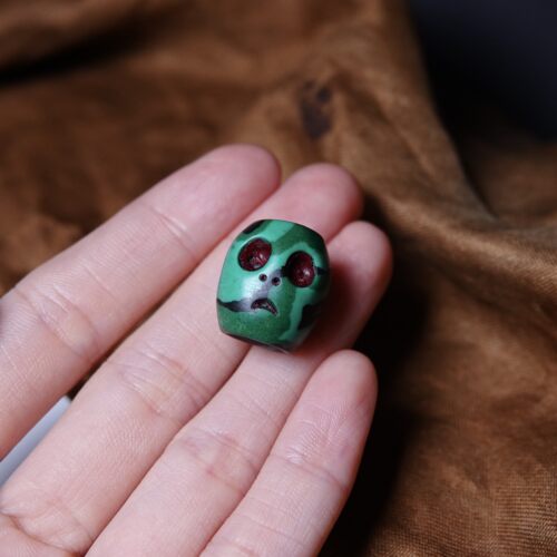 孔雀石琉璃尸陀林主单珠文玩手工DIY念珠手串顶珠腰珠一物一图