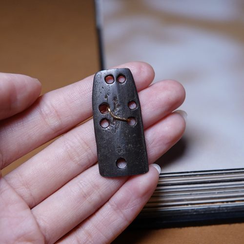 格萨尔王盔老甲片挂件文玩全品DIY念珠侧挂吊坠随身配饰一图一物