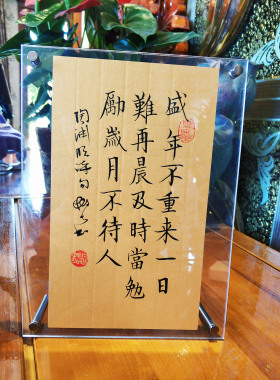 盛年不重来一日难再晨及时当勉励岁月不待人书法座右铭定制
