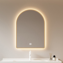 法式浴室镜复古美式智能浴室镜子卫生间洗面台中古浴室镜挂墙式