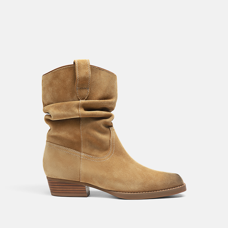 ZABATANA秋冬粗跟复古棕色短靴