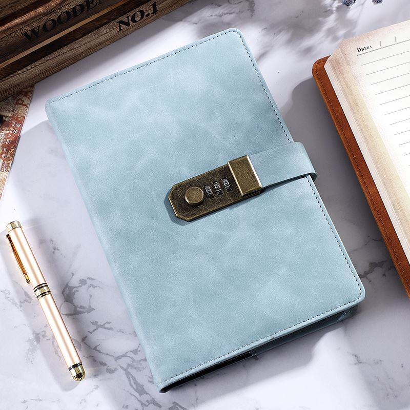 密码本女小学生带锁日记本简约文艺复古少女可爱公主密码锁笔记本