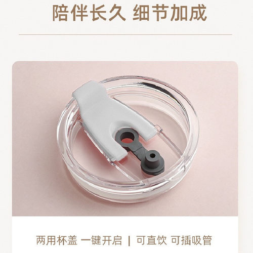 透明杯盖通用水杯配件透明防尘防漏可插吸管密封硅胶吸管食品级 - 封面