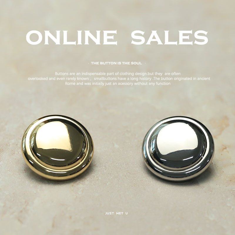 【艺森】小香冷淡金属纽扣双面尼