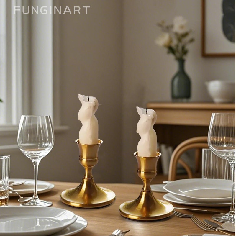 法式金属烛台ins生日情人节圣诞节餐桌面烛台架婚礼家用烛光晚餐