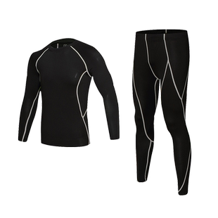 篮球紧身服衣裤打底两件套男童长袖秋冬跑步运动健身足球训练加绒