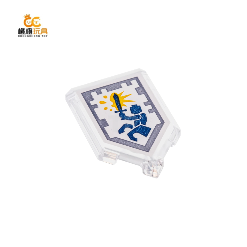 乐高LEGO零件 光面砖特殊件印刷件 22385pb153 透明色 2x3 33778
