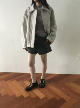 韩国breathe 25ss 光泽涂层亮面 宽松夹克外套女