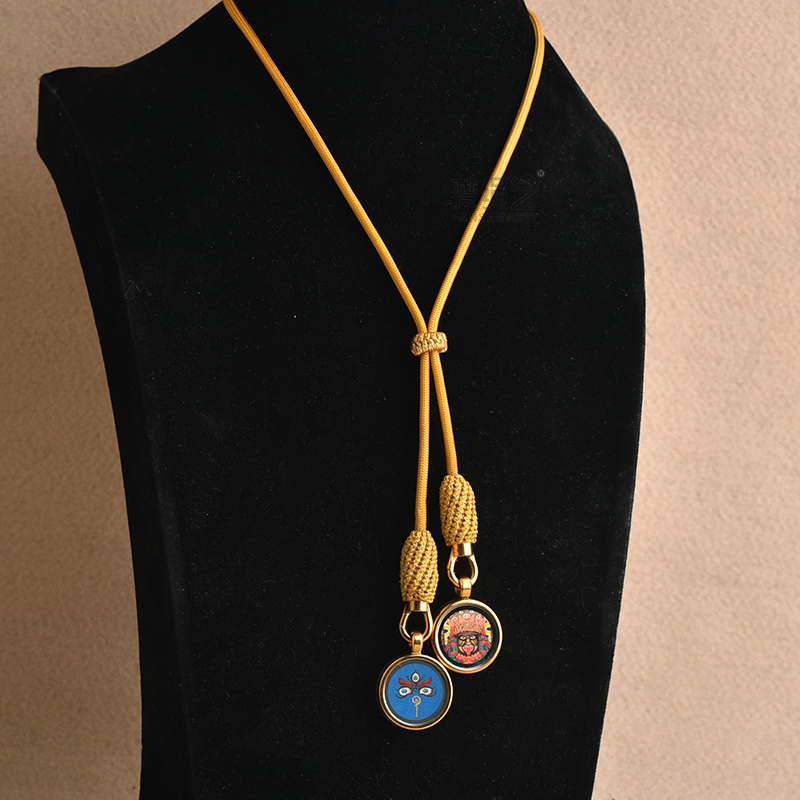 泰国佛牌链挂绳套头款双挂项链绳