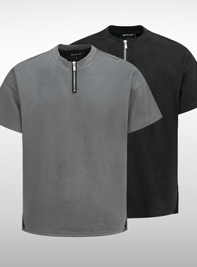 BEVAN UP（BV）Chamois Tee 麂皮轻奢感哑光 短廓形拉链短袖