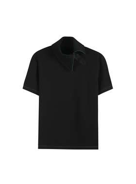 BEVAN UP|HEATMAP FLUX*侧开异形领口半拉链 编织纹理 提花polo