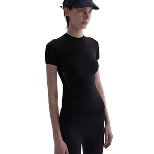 训练运动正肩短袖 BEVAN 塑性裸感弹力弧线烧花修身 呼吸