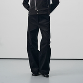 BEVAN 环绕旋扭反向打褶灯芯绒微喇廓形长裤 Entwine