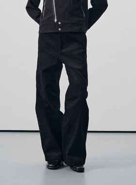 BEVAN UP| Entwine* 环绕旋扭反向打褶灯芯绒微喇廓形长裤