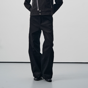 环绕旋扭反向打褶灯芯绒微喇廓形长裤 Entwine BEVAN