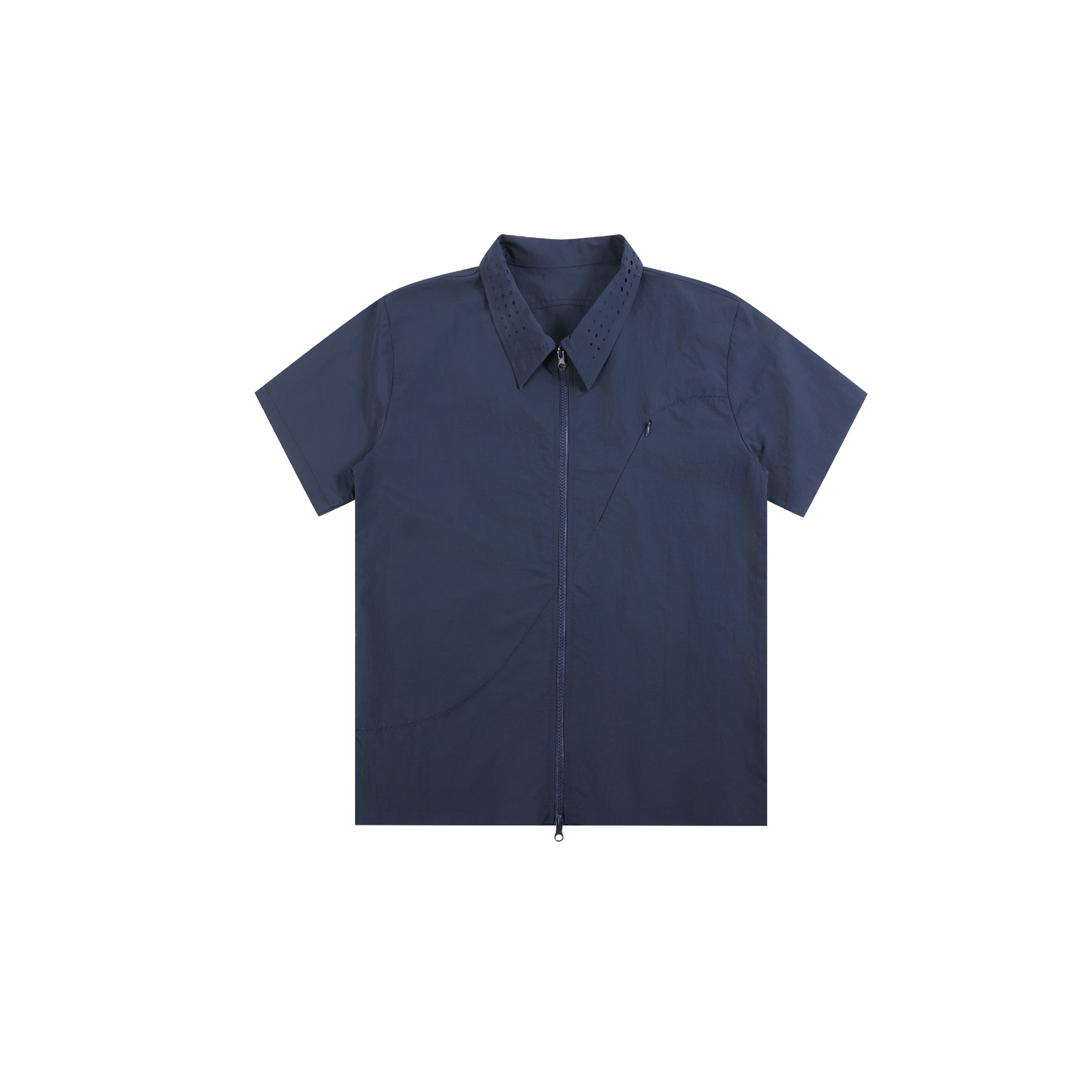 BEVAN UPIUPF50+*侧弧隐藏式拉链烧花领口衬衫