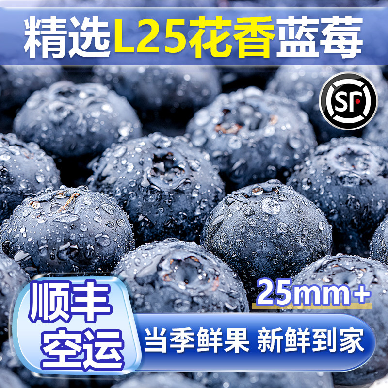 L25花香蓝莓新鲜水果精品当季现摘大果怡颗鲜果云蓝梅南顺丰脆甜