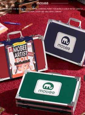 mobee绘画礼盒彩笔工具儿童宝宝蜡笔马克笔新年生日礼物画笔套装