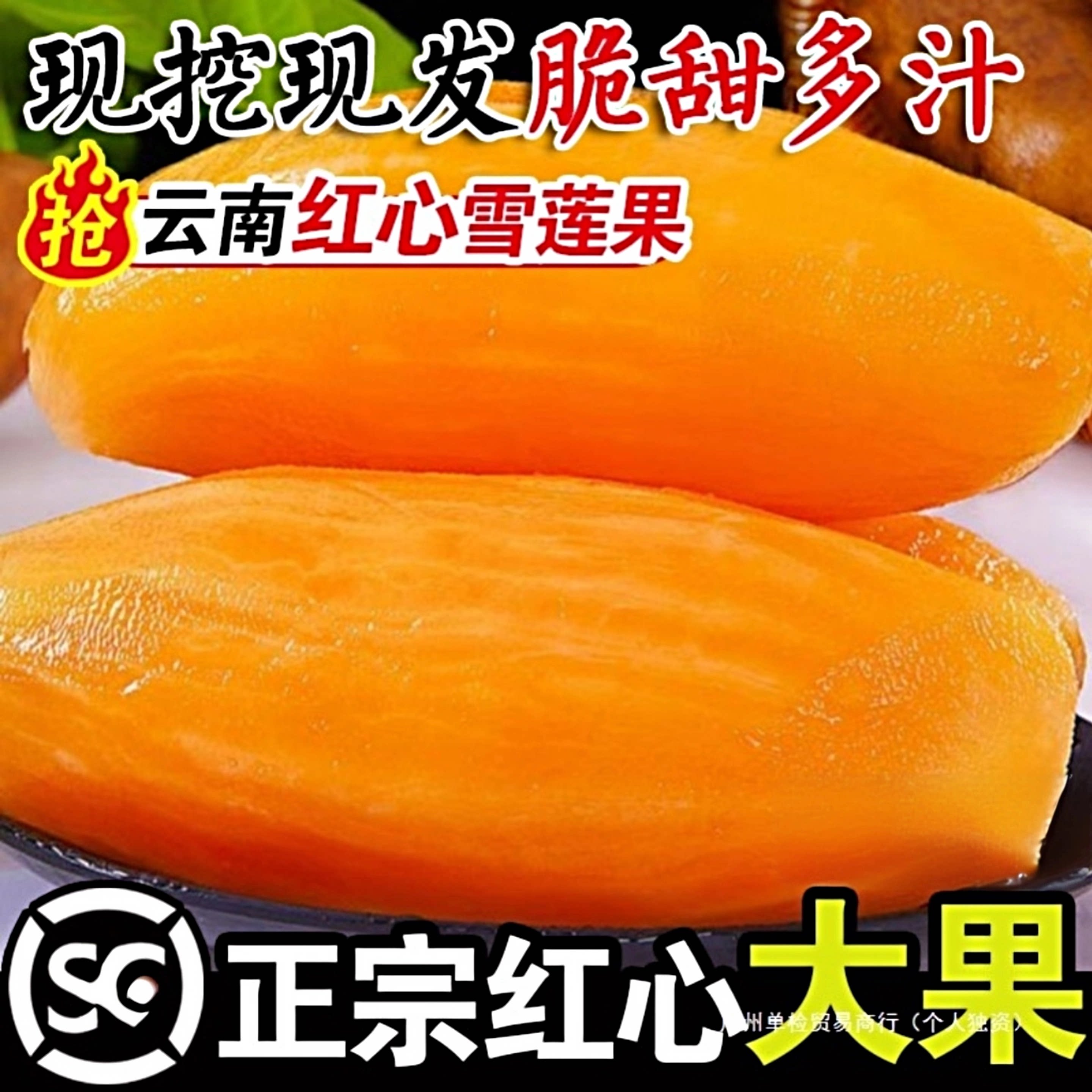 天山雪莲果9斤红心一级新鲜现挖现发正宗云南红泥沙黄心整箱脆甜