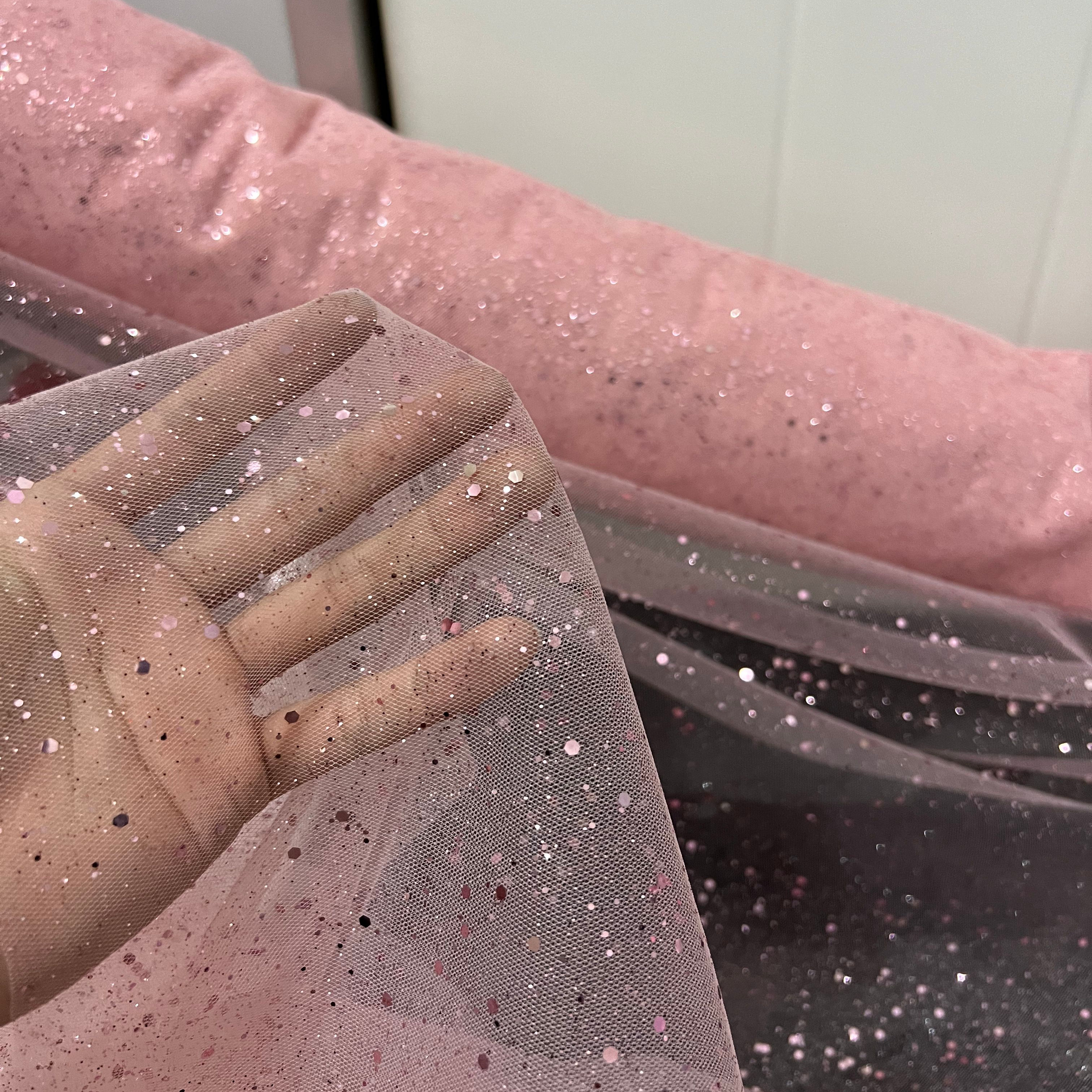 亮晶晶网纱布料婚纱摄影背景布手工DIY装饰梦幻舞台布置婚礼道具