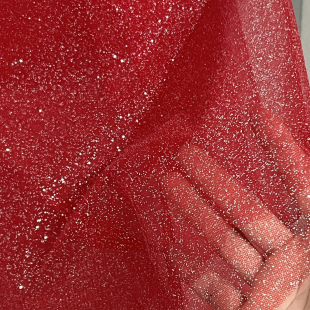 大红蓝色亮片纱烫银网纱婚纱礼服头纱蓬蓬裙面料婚庆背景diy手工