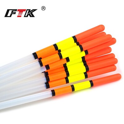 FTK铜坠漂管漂塑料10支装矶钓漂巴尔杉木浮漂大浮力加粗尾醒目